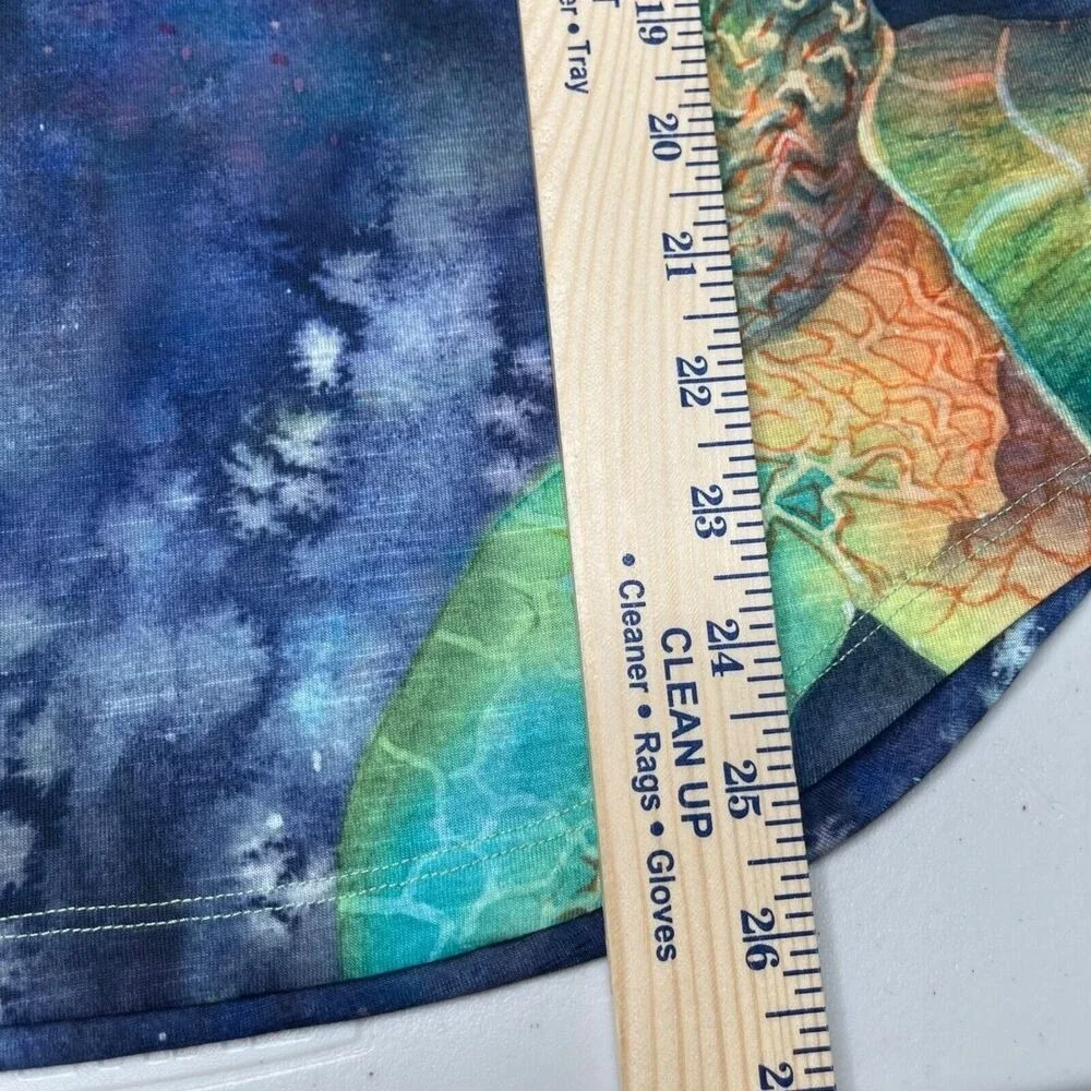 Coral‎ Bay Tee Womens Small Colorful Turtle Fish Rhinestones 3/4 Sleeves - Picture 7 of 13